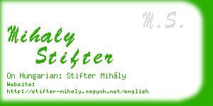 mihaly stifter business card